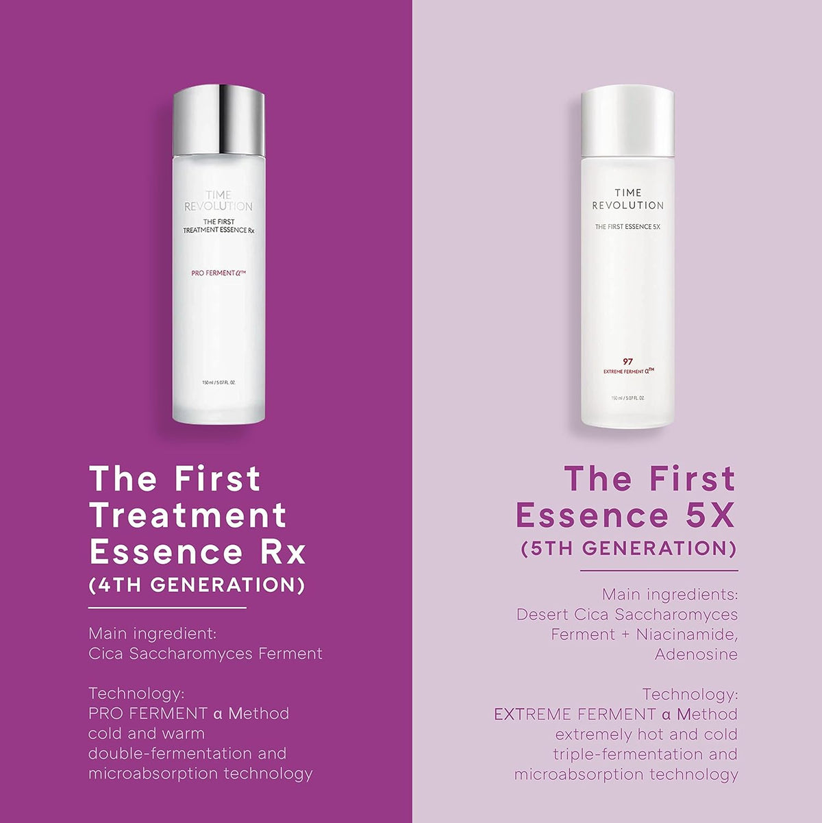 Time Revolution the First Essence RX (4Th Gen) 5.07 Fl Oz/150Ml, Korean Face Essence, Hydrating Facial Toner, Skin Smoothing & Ph Balancing Toner for All Skin Types - themonogram manor 