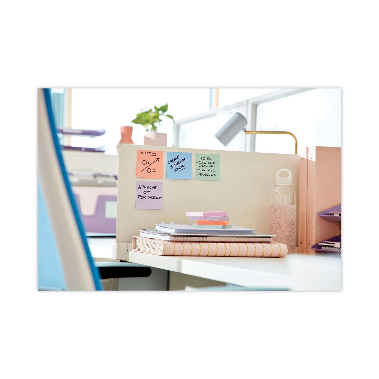Post - it Recycled Notes in Wanderlust Pastels Collection Colors, 3" x 3", 90 Sheets/Pad, 12 Pads/Pack - themonogram manor 
