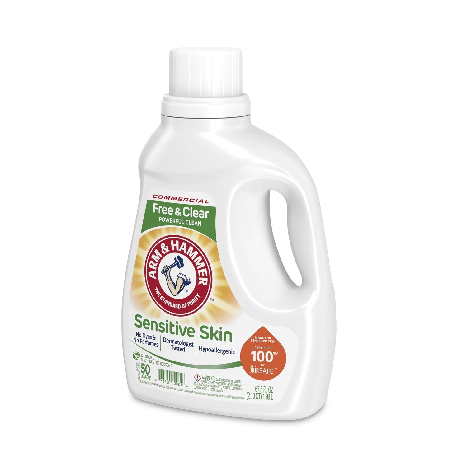 Arm & Hammer HE Compatible Liquid Detergent, Unscented, 67.5 oz Bottle, 6/Carton - themonogram manor 