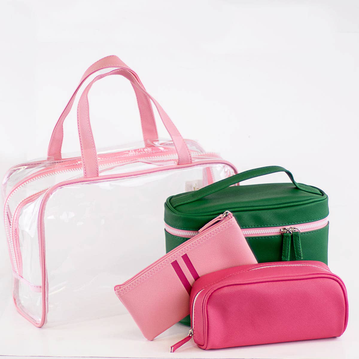 Livie Travel Gift Set Pink/Kelly 12x8x4.5 - themonogram manor 