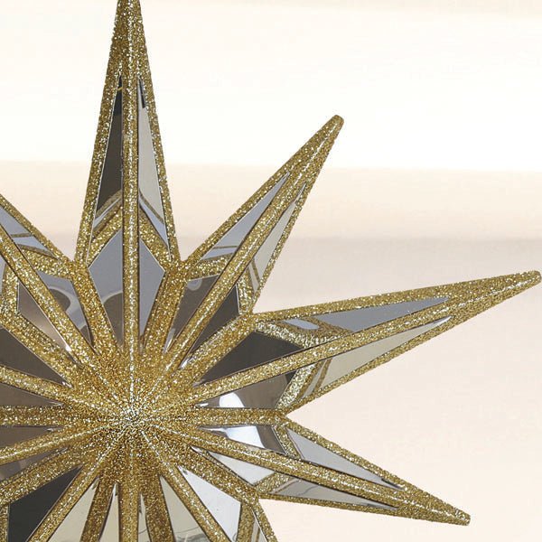 12" Gold Double - Sided Mirrored Star Tree Topper - themonogram manor 