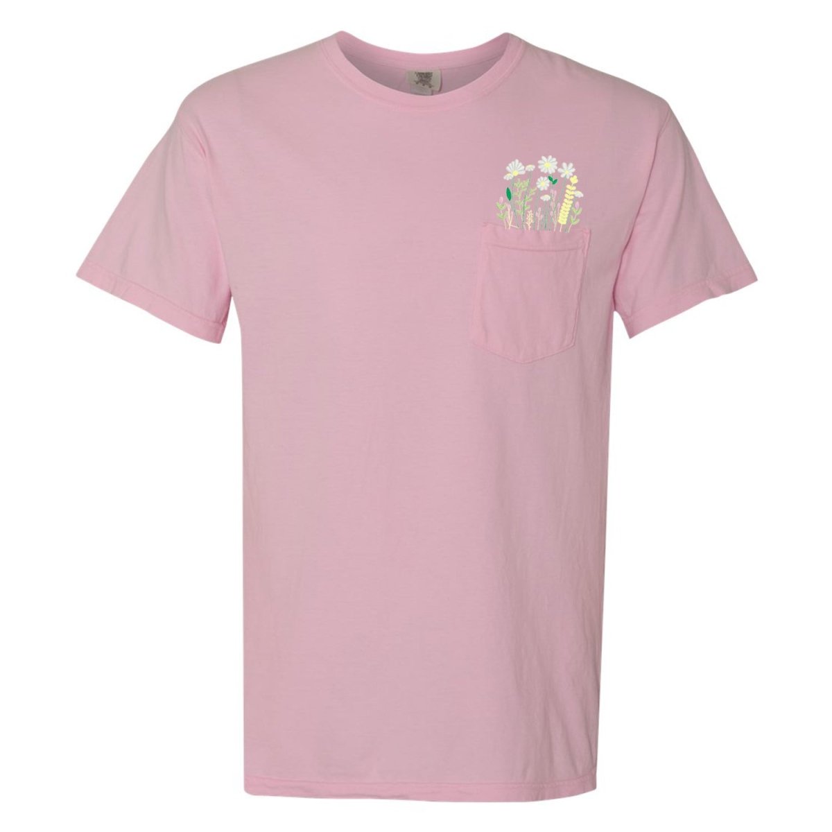 Embroidered 'Floral Pocket' Pocket T-Shirt - themonogram manor 