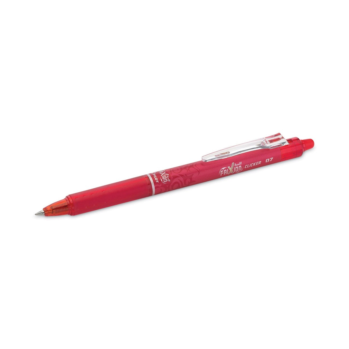 Pilot FriXion Clicker Erasable Gel Pen, Retractable, Fine 0.7 mm, Red Ink, Red Barrel - themonogram manor 