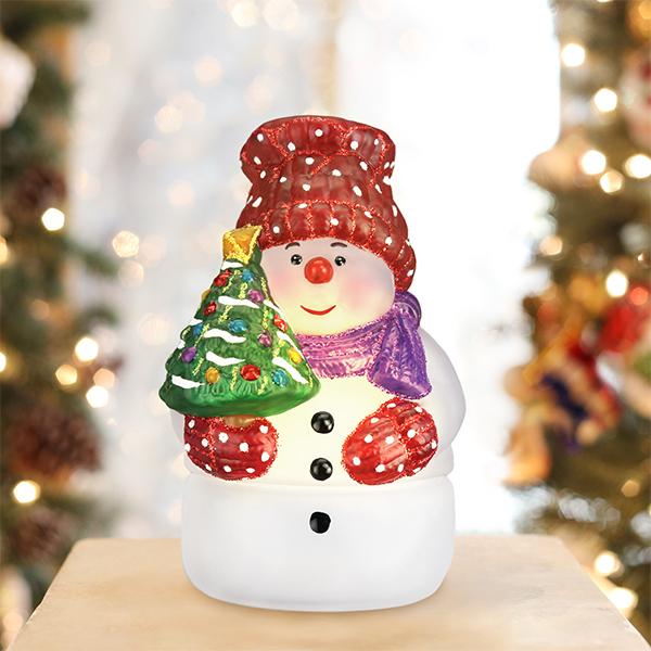 Snowman With Tree Candle Light - themonogram manor 