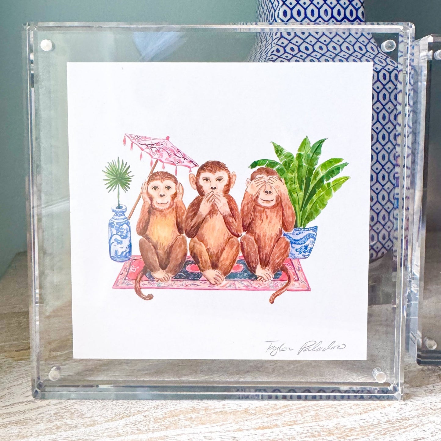 Three Wise Monkeys Print - themonogram manor 