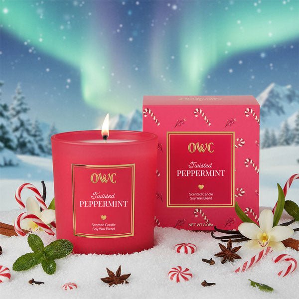 Twisted Peppermint Candle - themonogram manor 