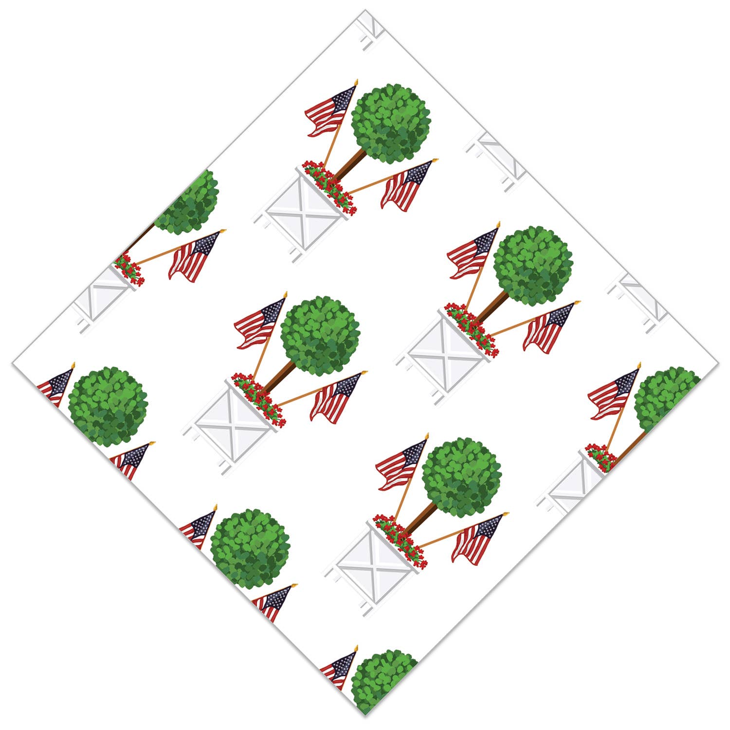 Paper Cocktail Napkins | Patriotic Topiary - themonogram manor 