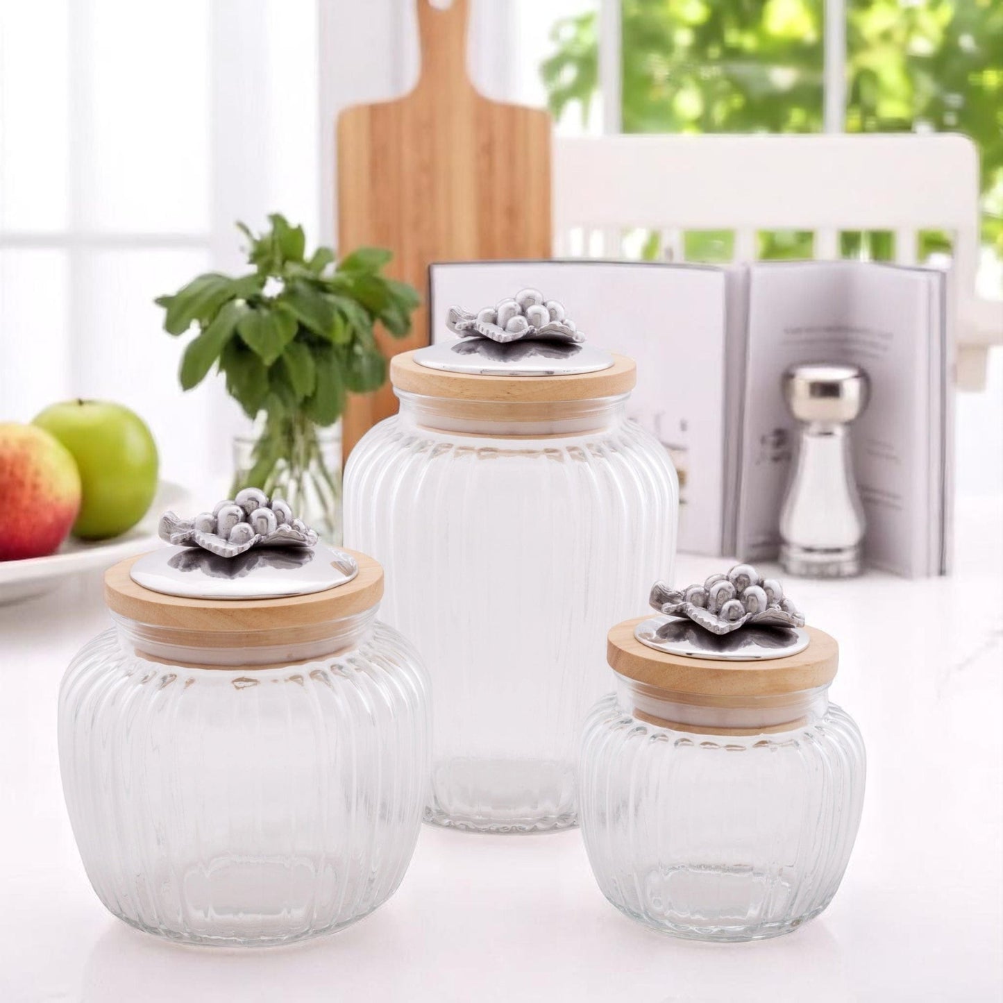 Grape Knob Glass Canisters - themonogram manor 