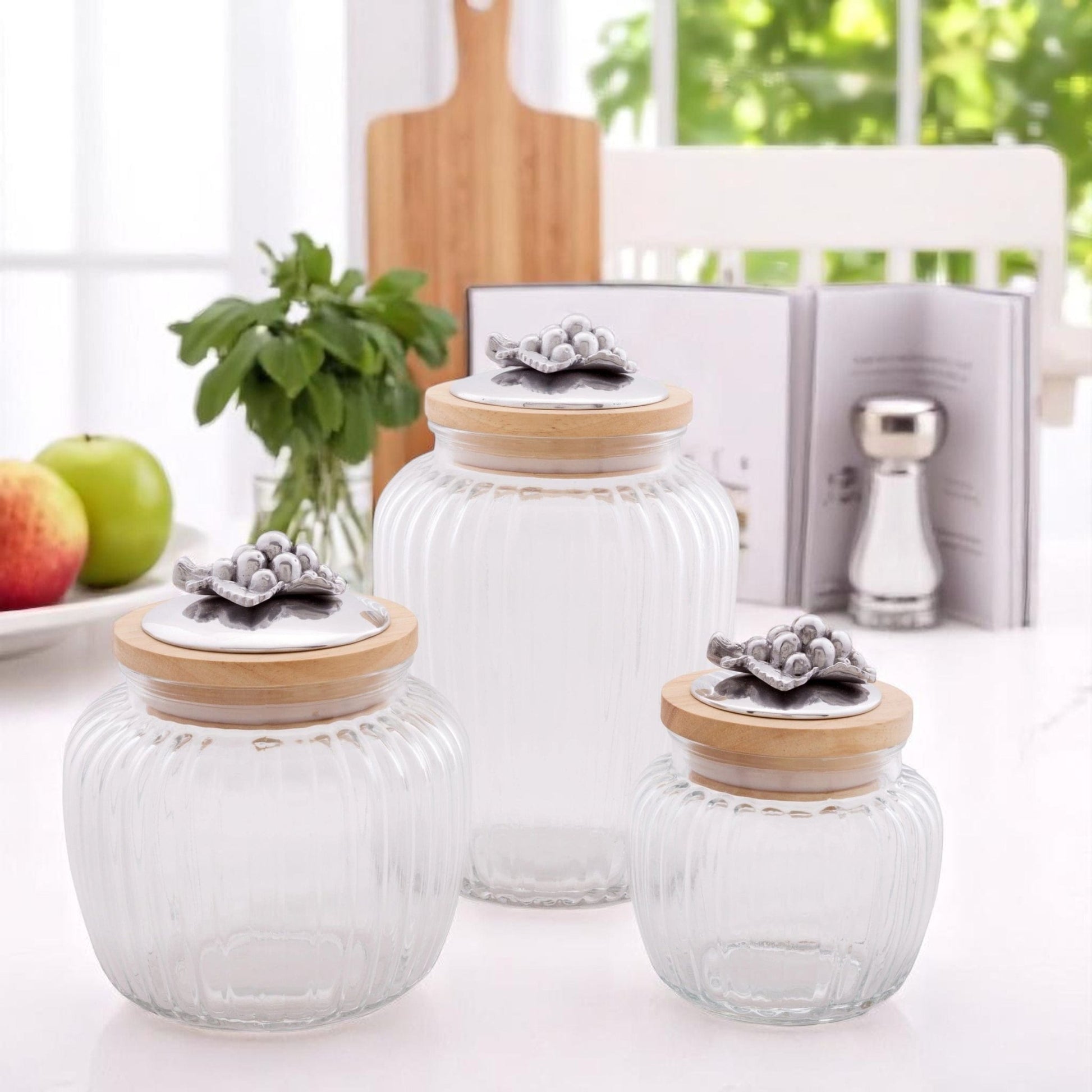 Grape Knob Glass Canisters - themonogram manor 