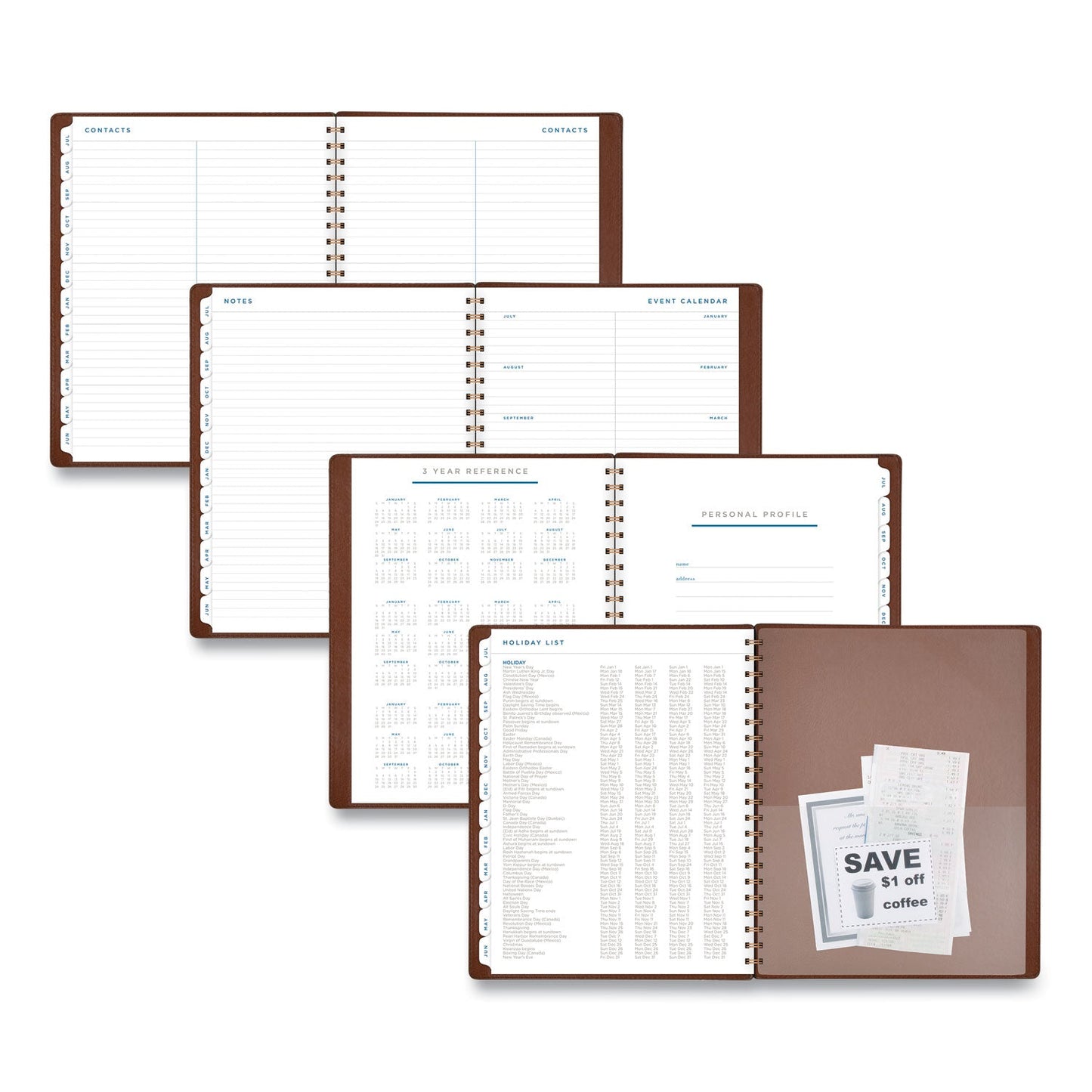 AT - A - GLANCE Signature Collection Academic Weekly/Monthly Planners, 11.5 x 8, Distressed Brown Cover, 13 - Month (July - July): 2022 - 2023 - themonogram manor 