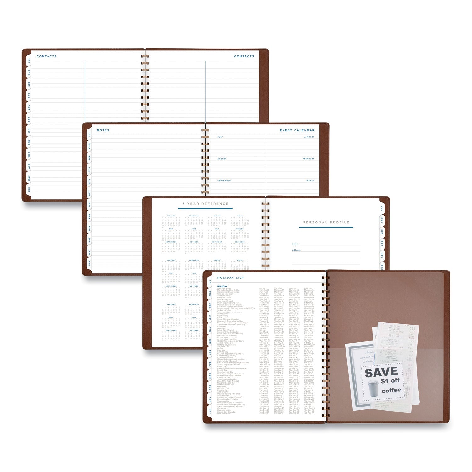 AT - A - GLANCE Signature Collection Academic Weekly/Monthly Planners, 11.5 x 8, Distressed Brown Cover, 13 - Month (July - July): 2022 - 2023 - themonogram manor 