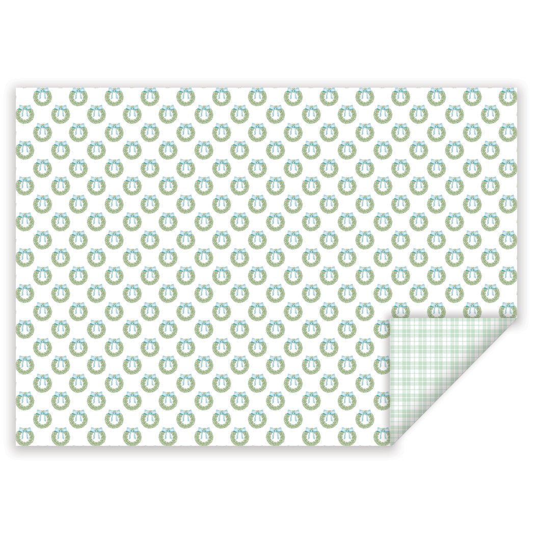 watercolor wreath wrapping paper - themonogram manor 