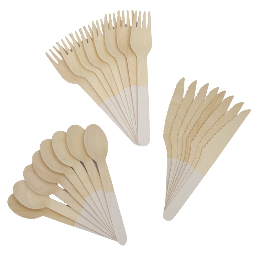 White Wooden Utensil Set – 24ct | ON SALE!! - themonogram manor 