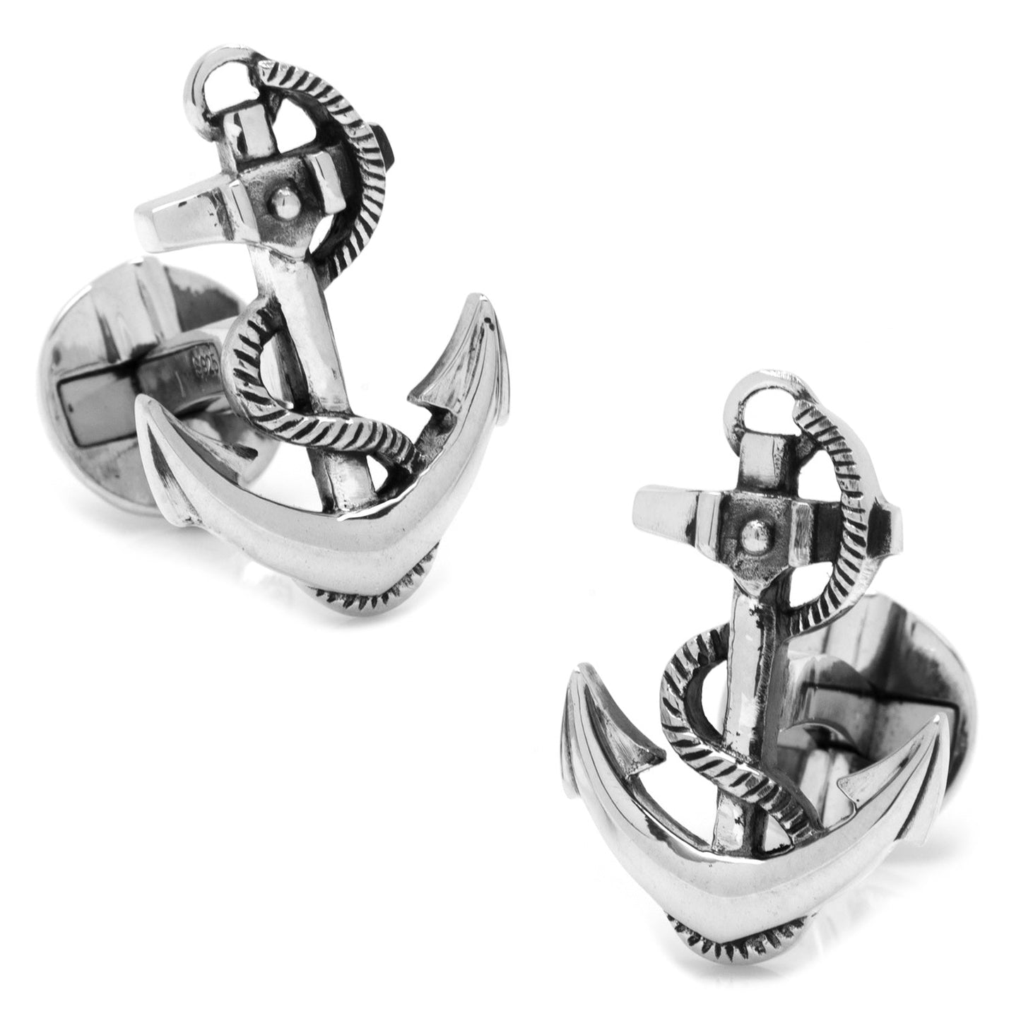 Sterling Silver Boat Anchor Cufflinks - themonogram manor 