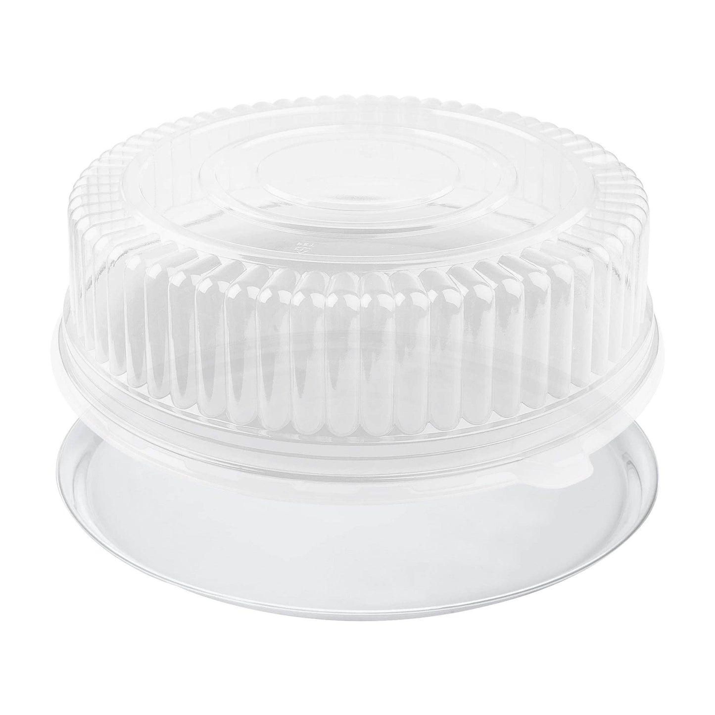 16" Clear Round Plastic Trays with Lids - 25 Sets - themonogram manor 