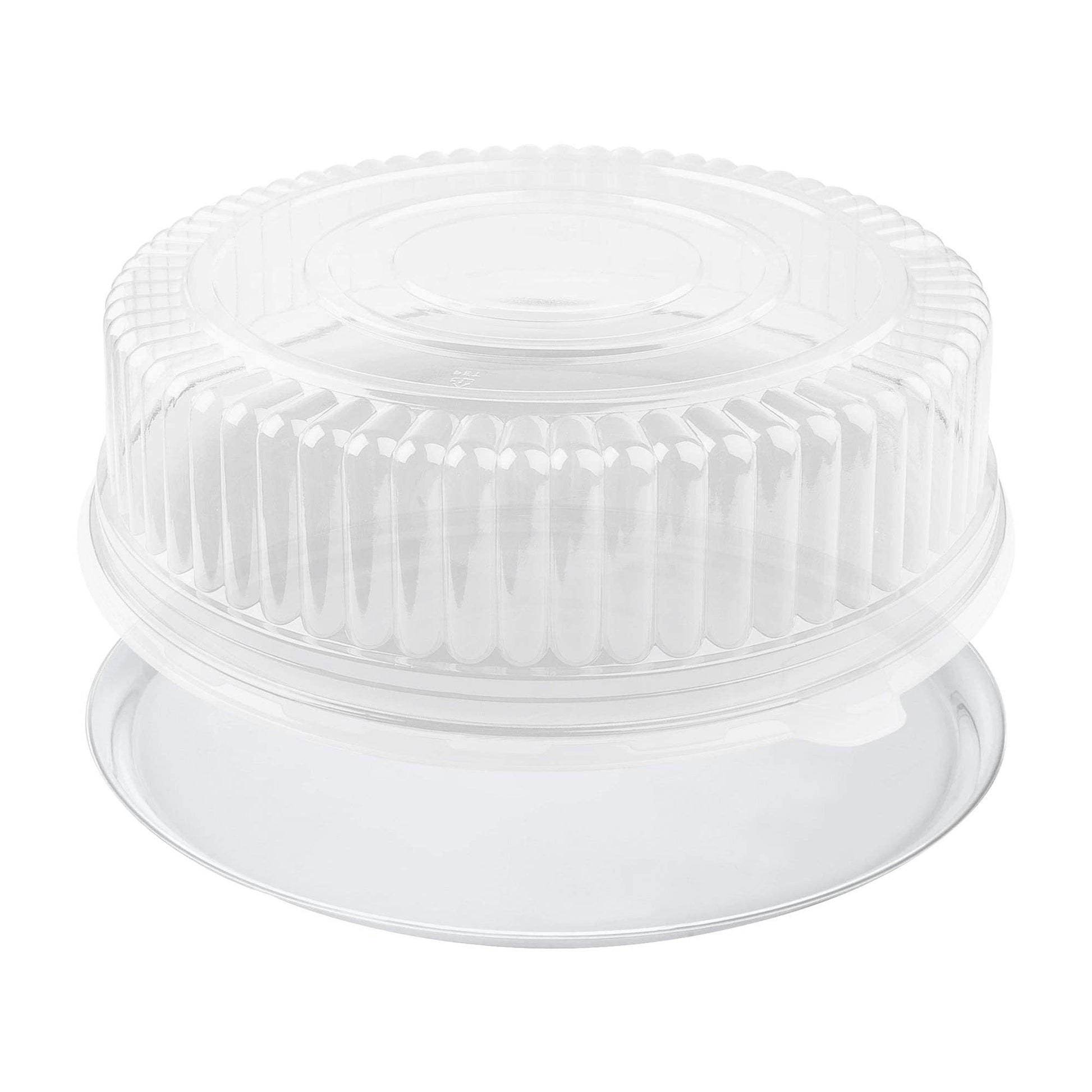 16" Clear Round Plastic Trays with Lids - 25 Sets - themonogram manor 