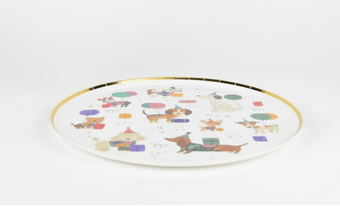 Dogs Coquette Dessert Plates 8" (Set of 8) - themonogram manor 
