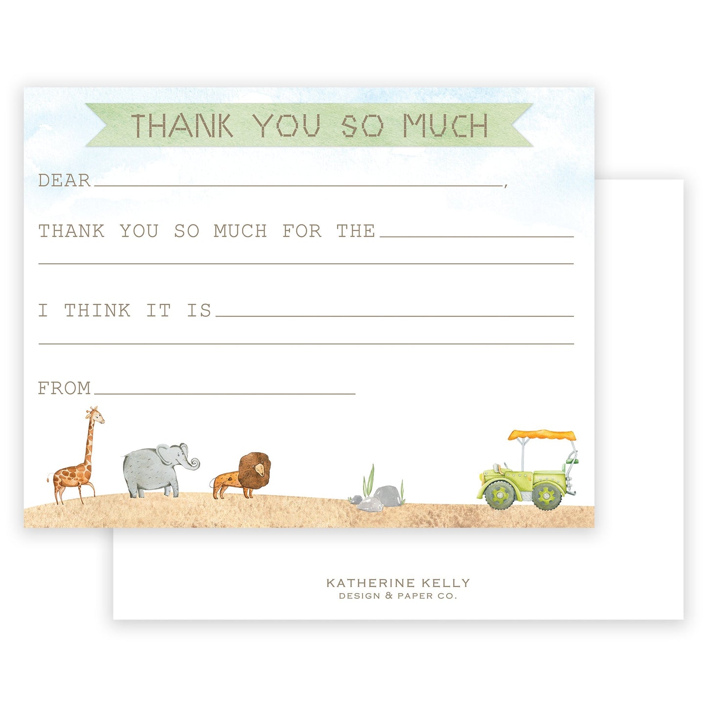 safari fill - in thank you note - themonogram manor 