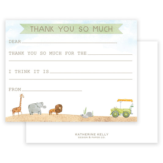 safari fill - in thank you note - themonogram manor 