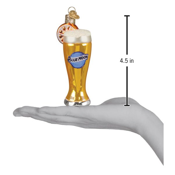Glass Of Blue Moon Beer Ornament - themonogram manor 