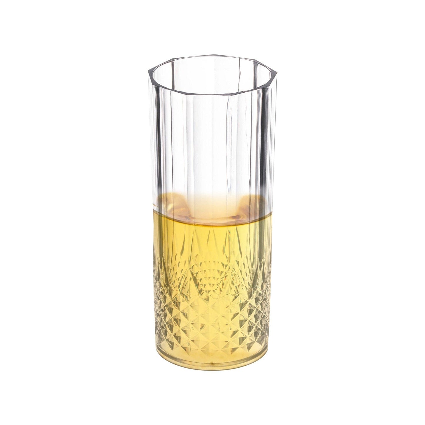 14 oz. Clear Cut High Ball Plastic Glasses - 12 pcs - themonogram manor 