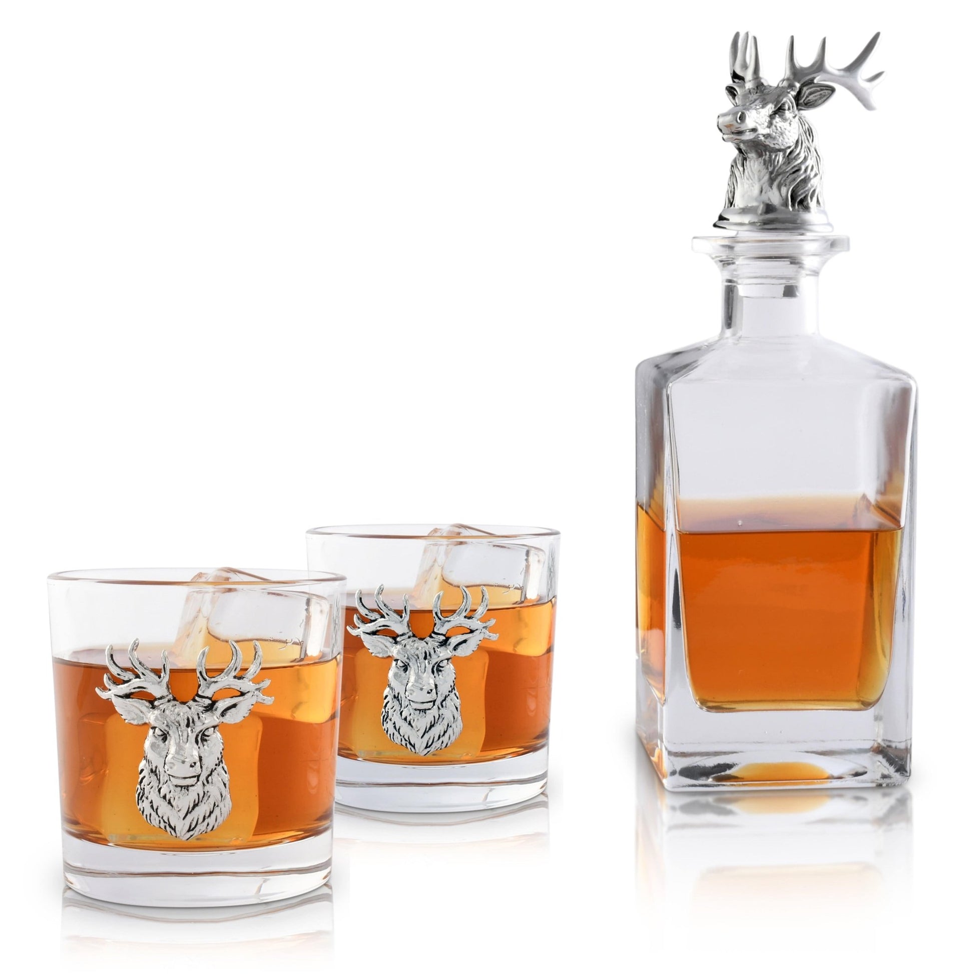 Elk / Deer Bust Decanter Set with Glasses - themonogram manor 