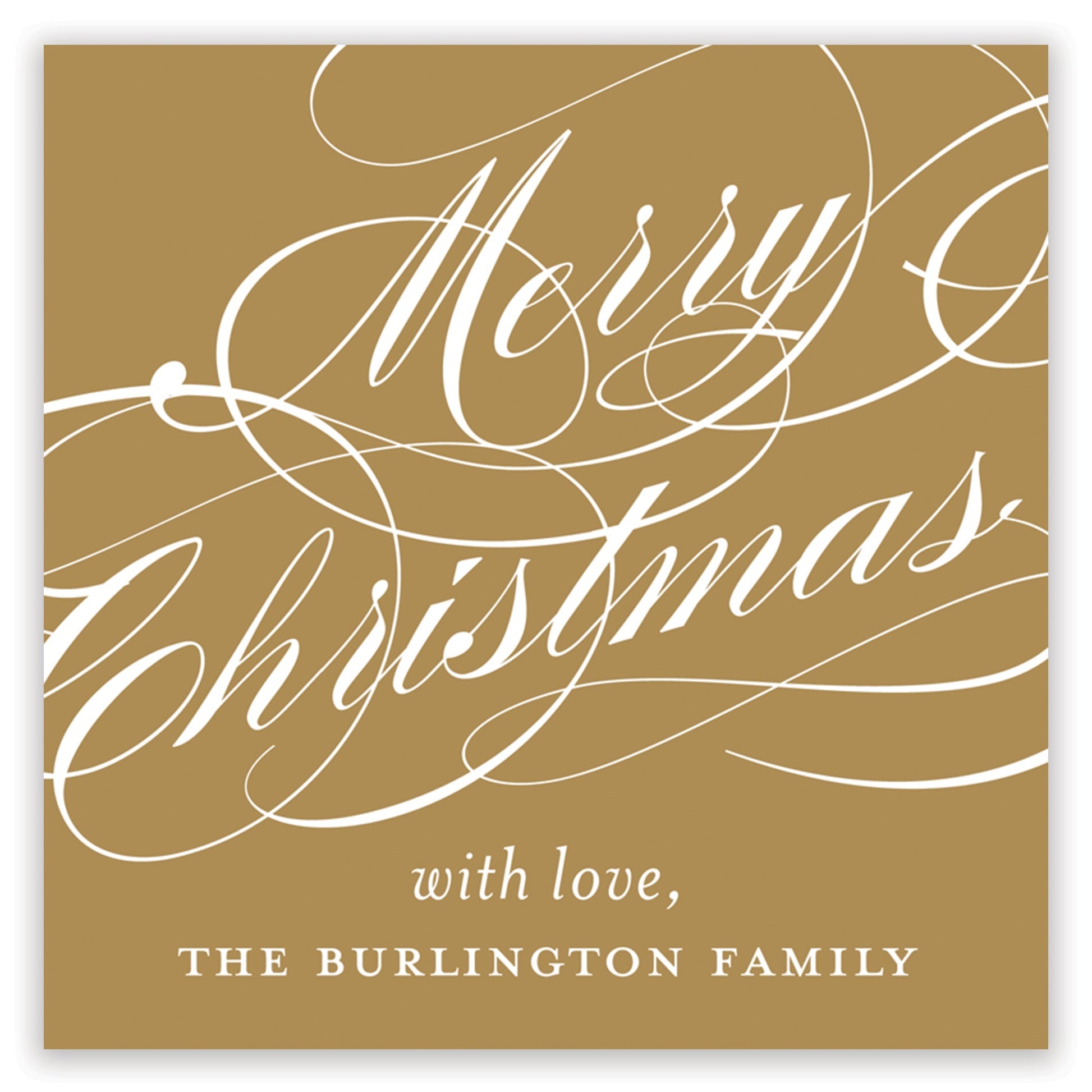christmas script gold enclosure card - themonogram manor 
