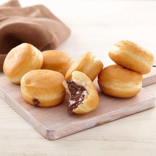 Handcrafted Mini Chocolate Hazelnut Filled Bomboloni (Italian Donut Pastries) - themonogram manor 