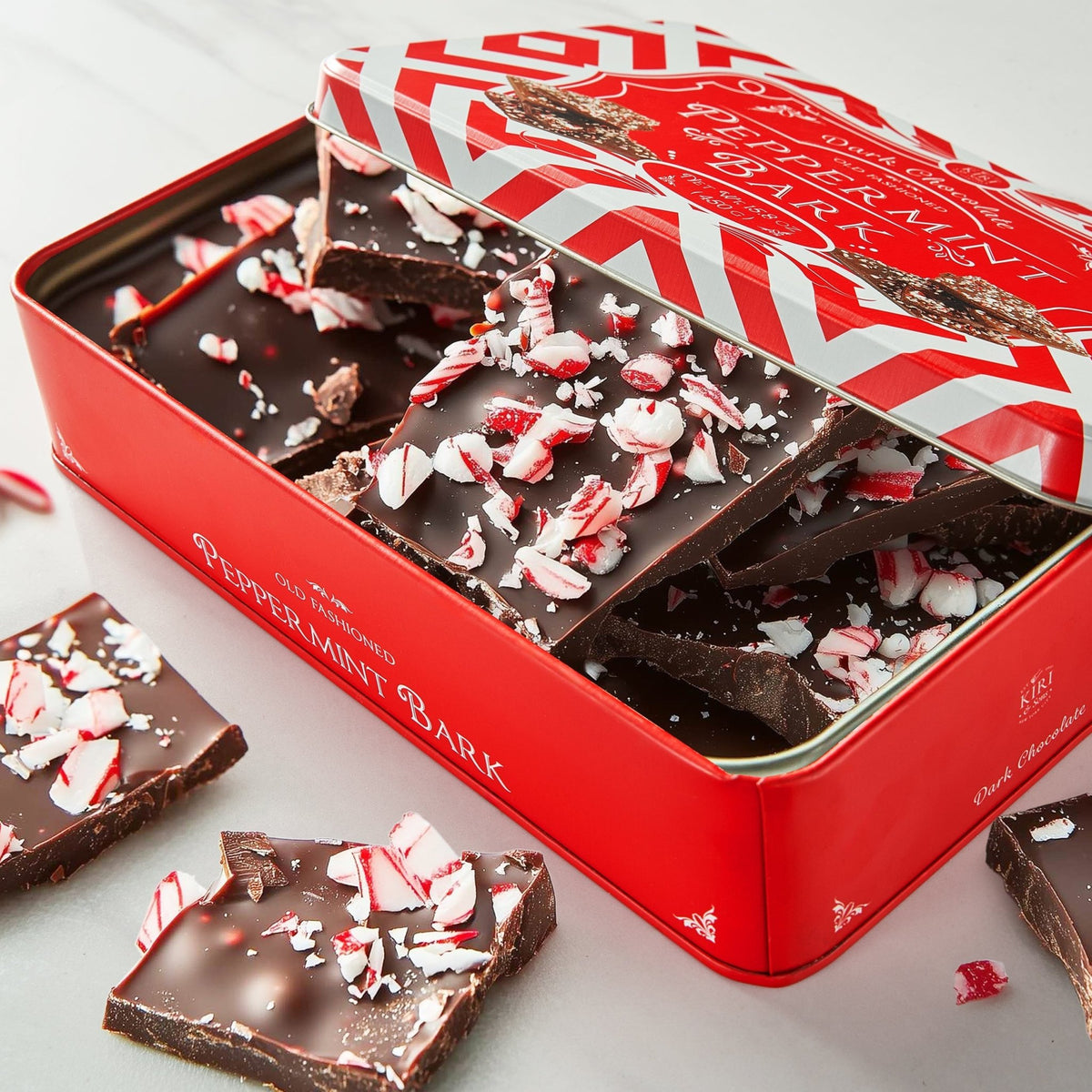 Dark Chocolate Peppermint Bark, Giftable Food Set - themonogram manor 