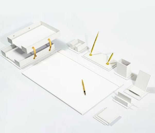 MOOG Classic Desk Organizer - White - 12 PCS - themonogram manor 