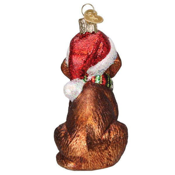 Holiday Chocolate Labrador Pup Ornament - themonogram manor 