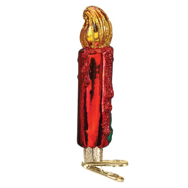 Red Clip - on Candle Ornament - themonogram manor 