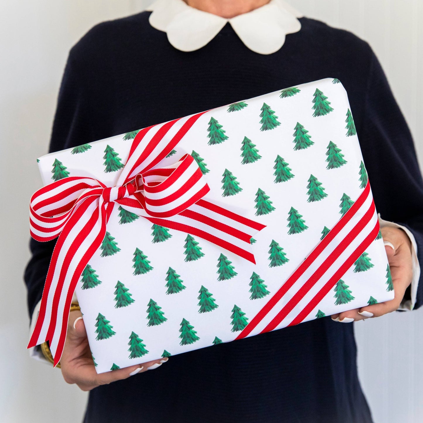 Continuous Roll Gift Wrap | Christmas Tree Farm - themonogram manor 