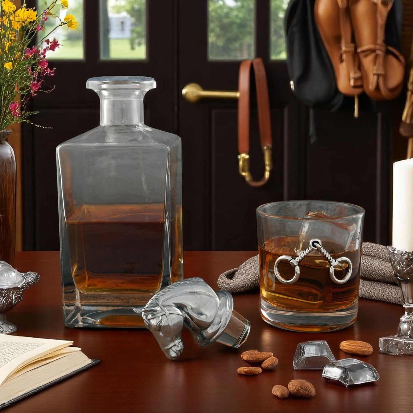 Equestrian Decanter Set with Glasses - themonogram manor 