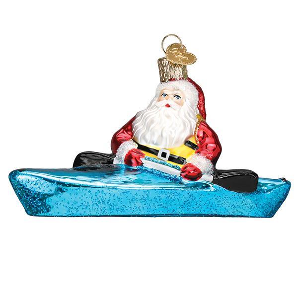 Santa In Kayak Ornament - #themonogram manor #