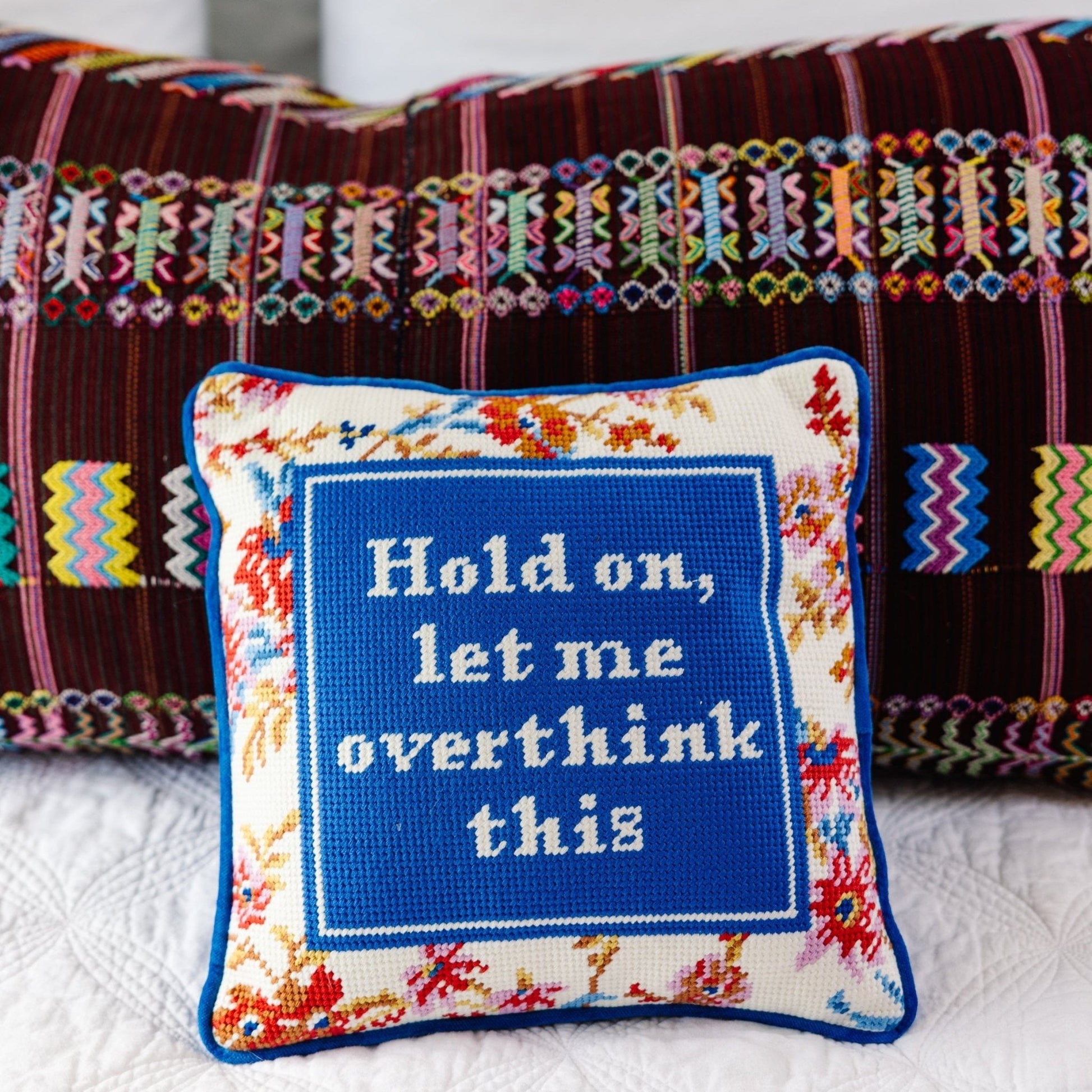 Overthink Needlepoint Pillow - themonogram manor 