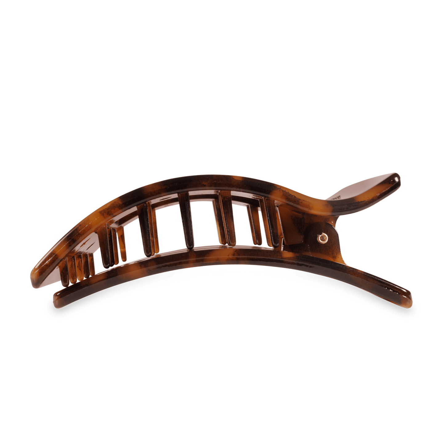 Tortoise Large Flat Rectangle Hair Clip - themonogram manor 