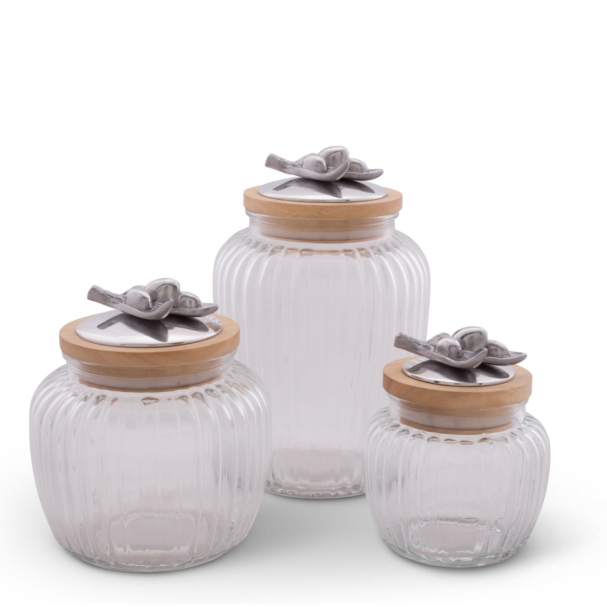 Olive Knob Glass Canisters - themonogram manor 