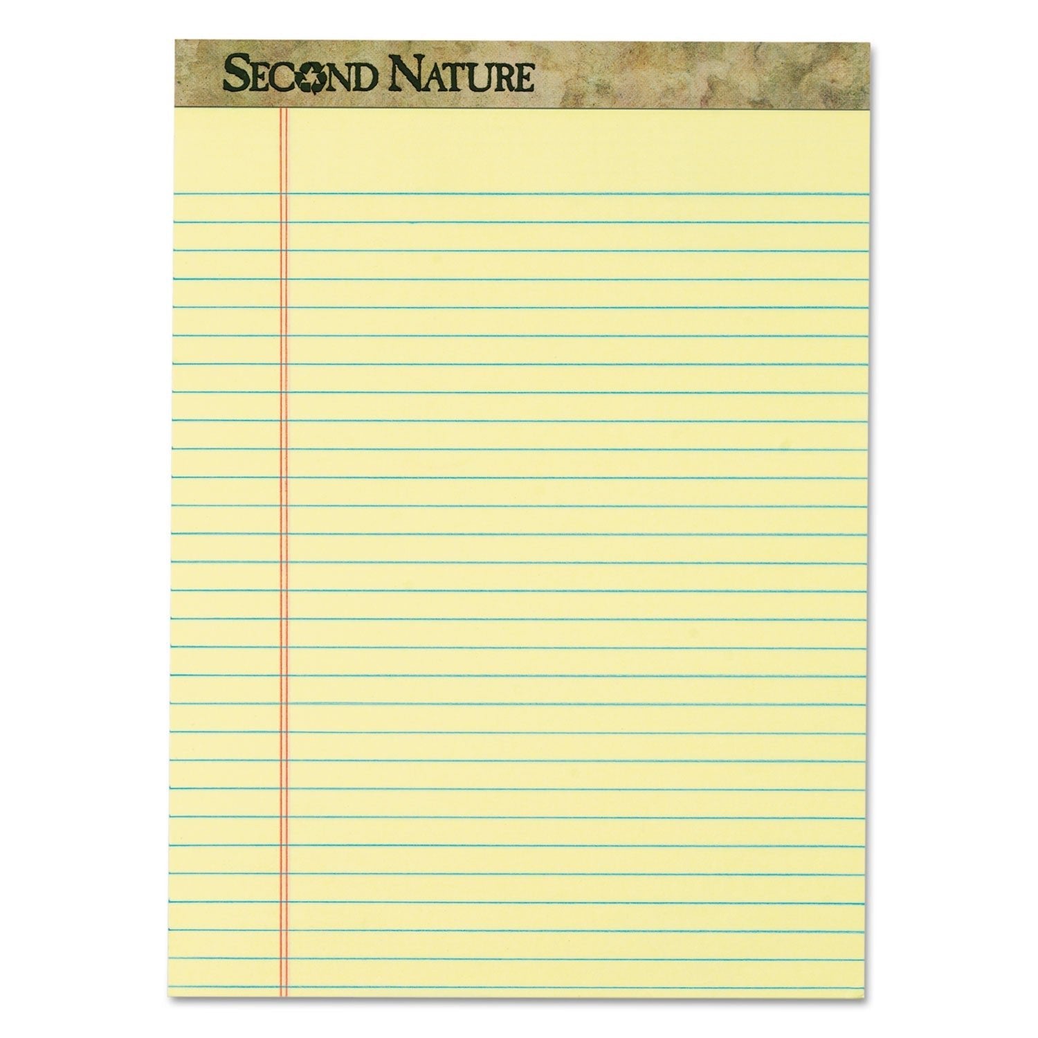 TOPS Second Nature Recycled Ruled Pads, Wide/Legal Rule, 50 Canary - Yellow 8.5 x 11.75 Sheets, Dozen - themonogram manor 