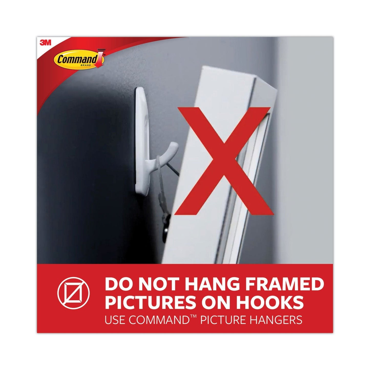 Command General Purpose Hooks, Large, 5 lb Cap, White, 1 Hook and 2 Strips/Pack - themonogram manor 