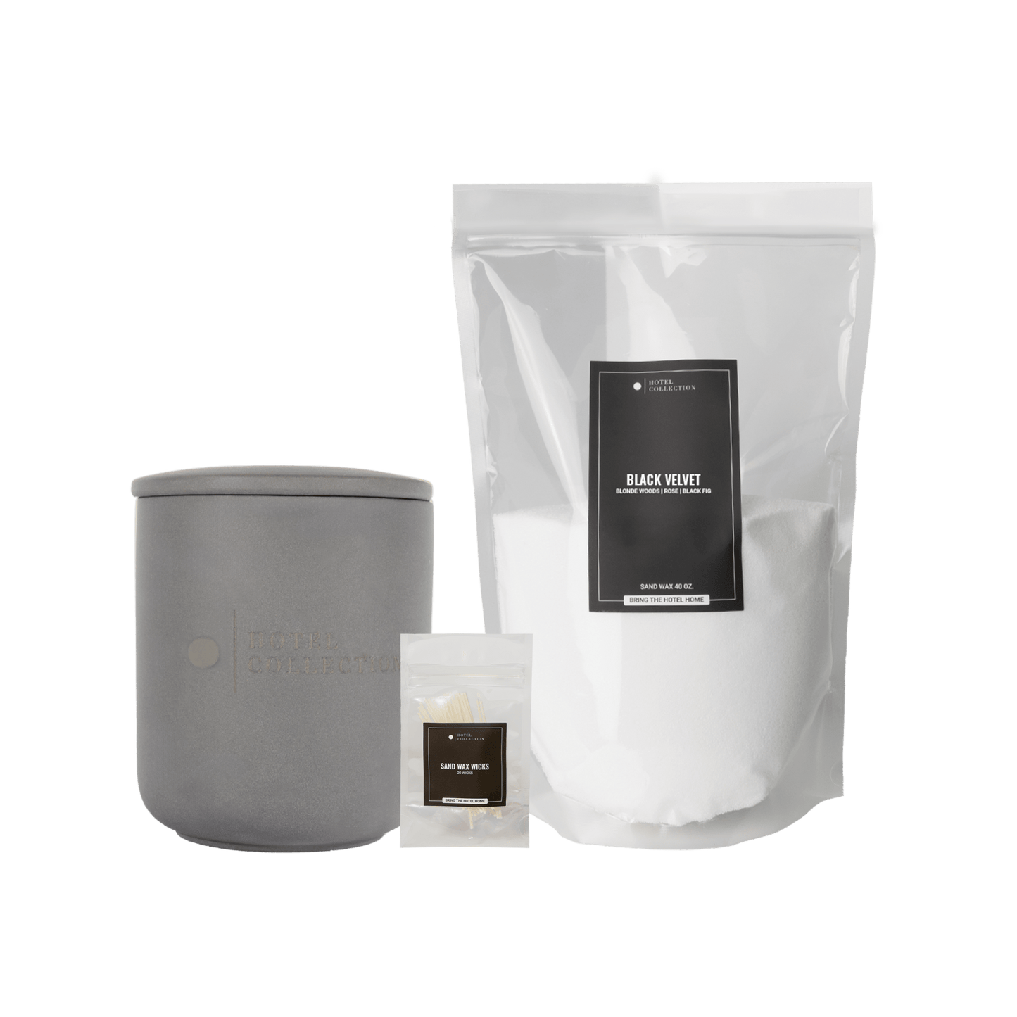 Petite Ceramic Sand Wax Set - themonogram manor 