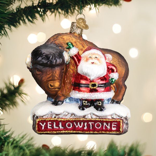 Santa With Bison Ornament - themonogram manor 