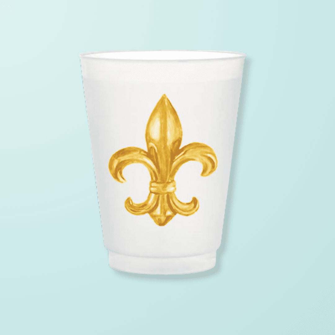 Fluer de Lis Frosted Cups - themonogram manor 
