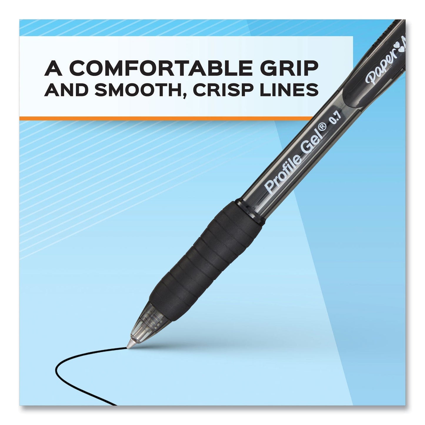 Paper Mate Profile Gel Pen, Retractable, Fine 0.5 mm, Black Ink, Translucent Black Barrel, Dozen - themonogram manor 