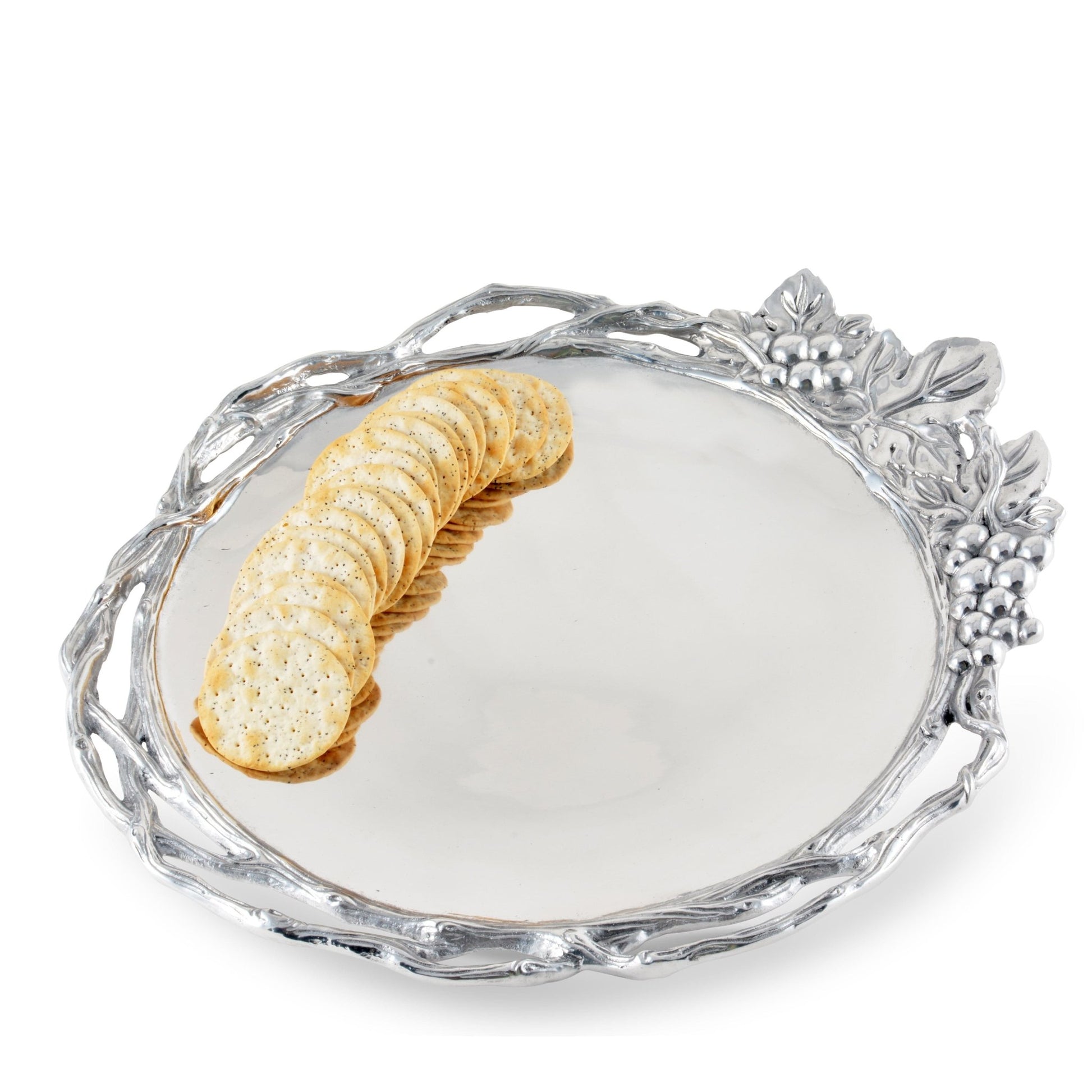 Grape Open Vine Round Tray Large - themonogram manor 