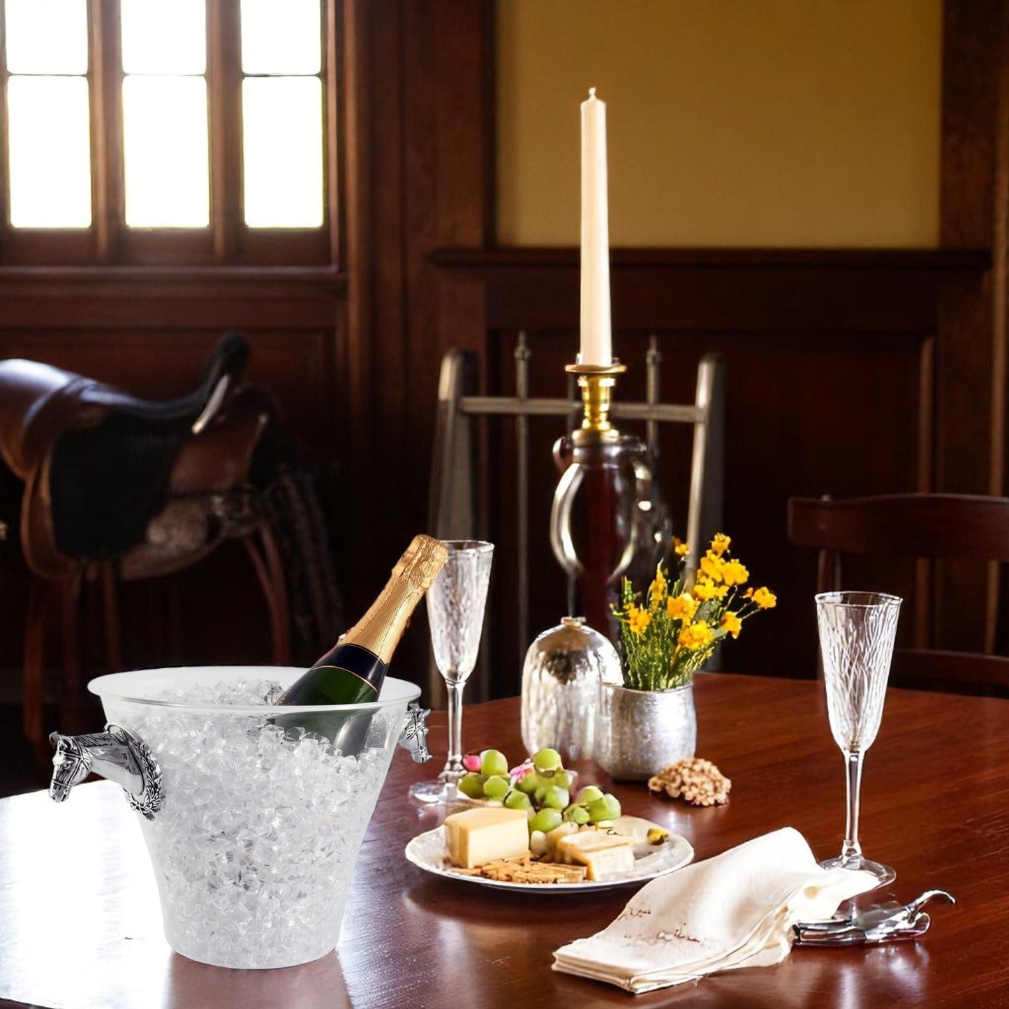 Horse Head Handle Acrylic Ice Bucket - themonogram manor 