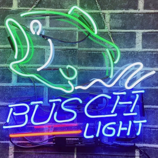 Bass Fish Busch Light Neon Signs - themonogram manor 