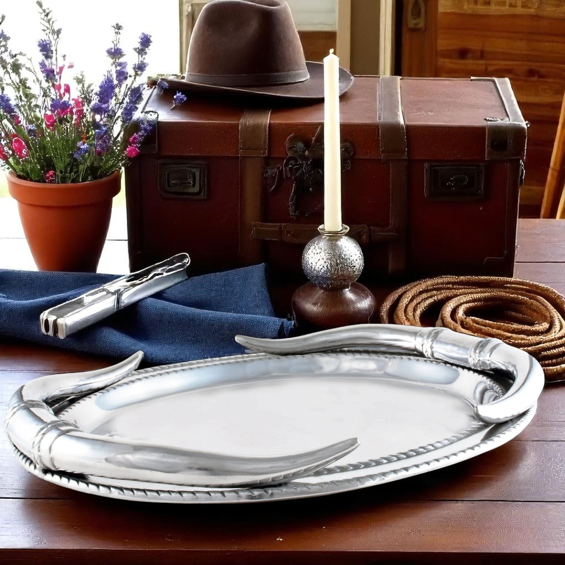 Longhorn Oval Platter - themonogram manor 