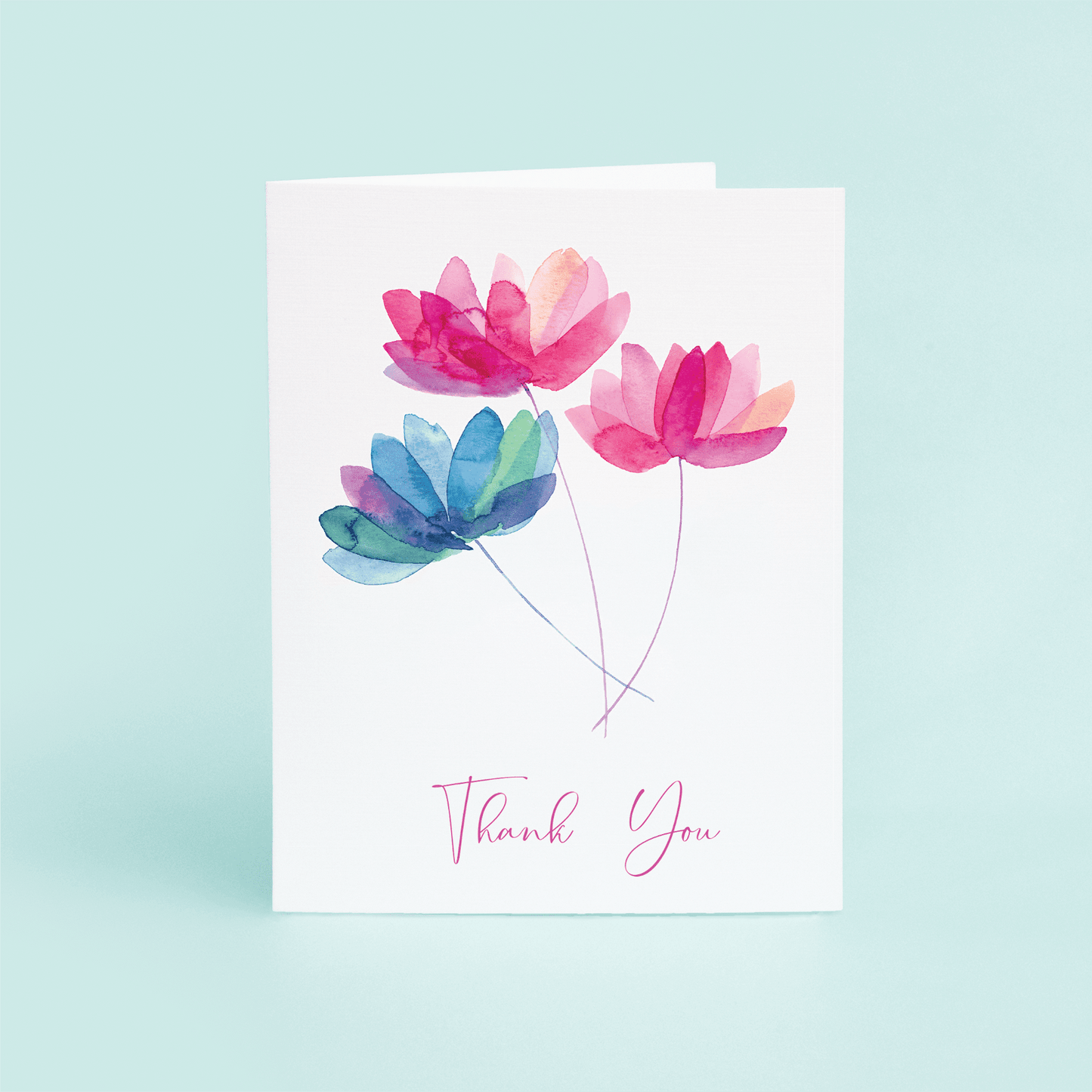 Watercolor Flowers "Thank You" - themonogram manor 