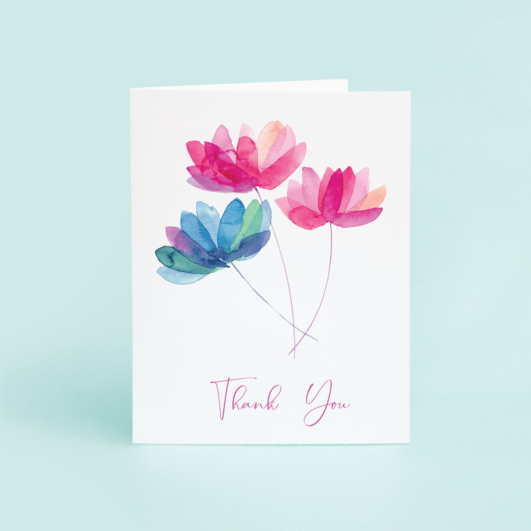 Watercolor Flowers "Thank You" - themonogram manor 